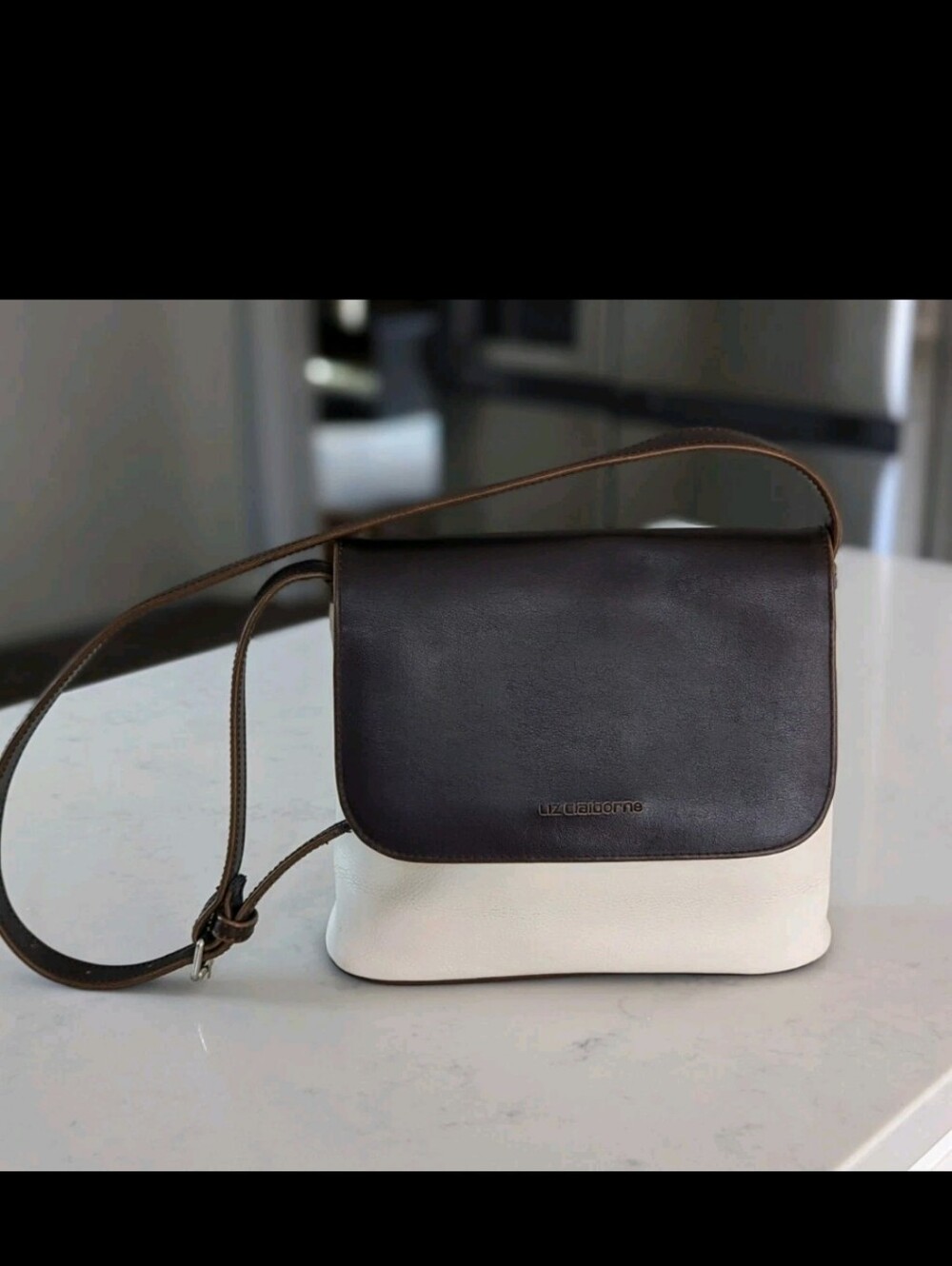 Liz Claiborne Two-Tone Brown and White Shoulder Bag